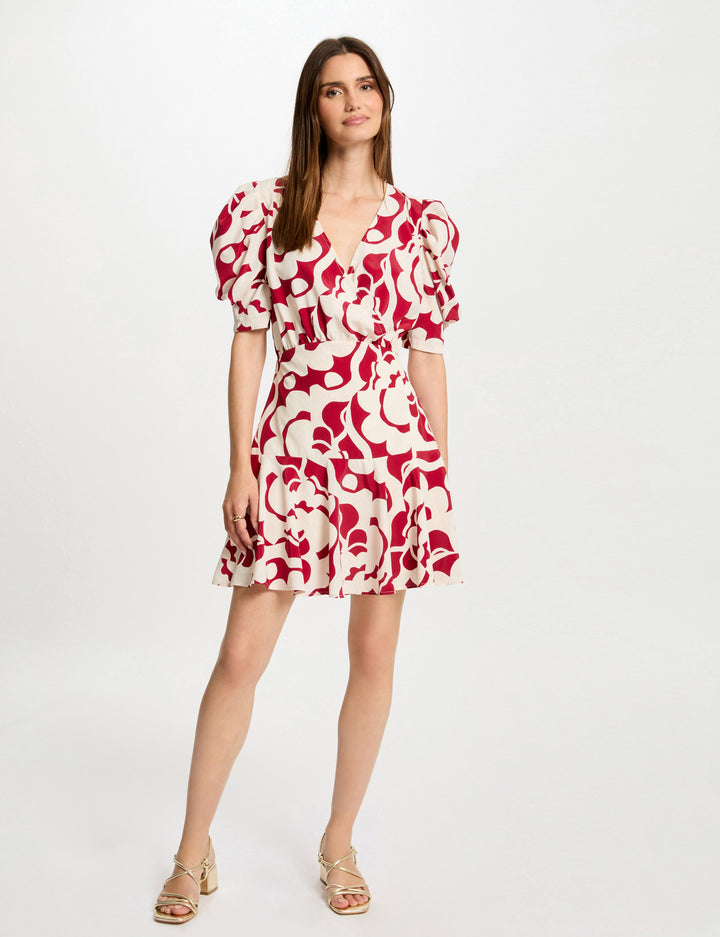 Robe courte évasée imprimée