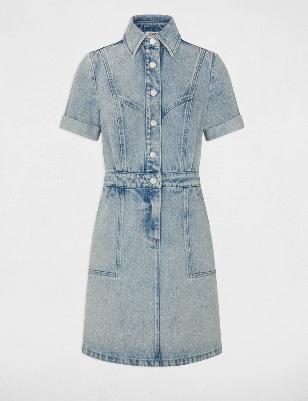 Robe courte boutonnée en jean