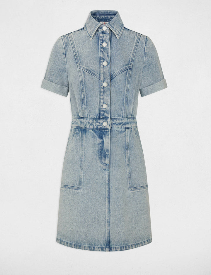 Robe courte boutonnée en jean
