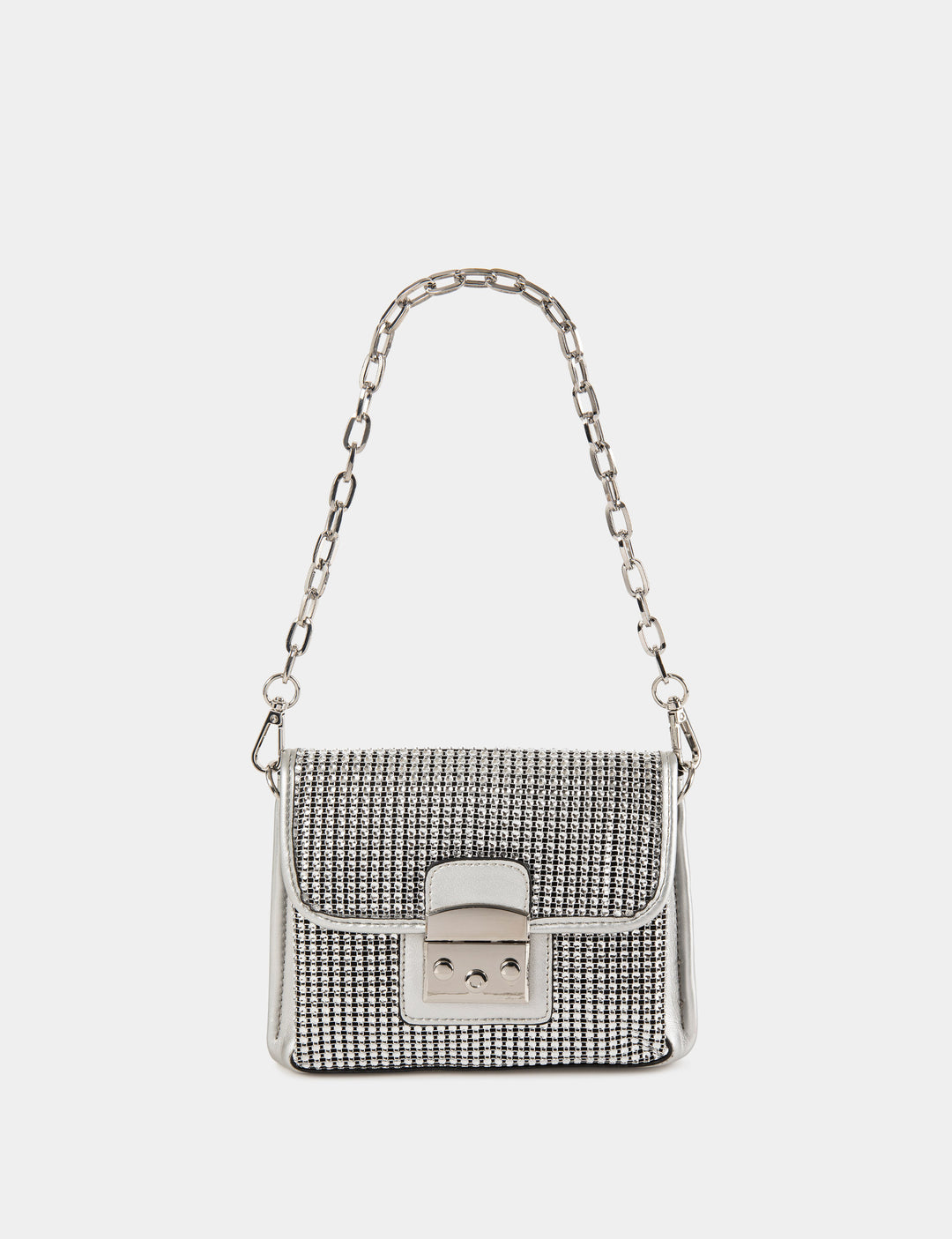 Sac à  rabat métallisé à  strass