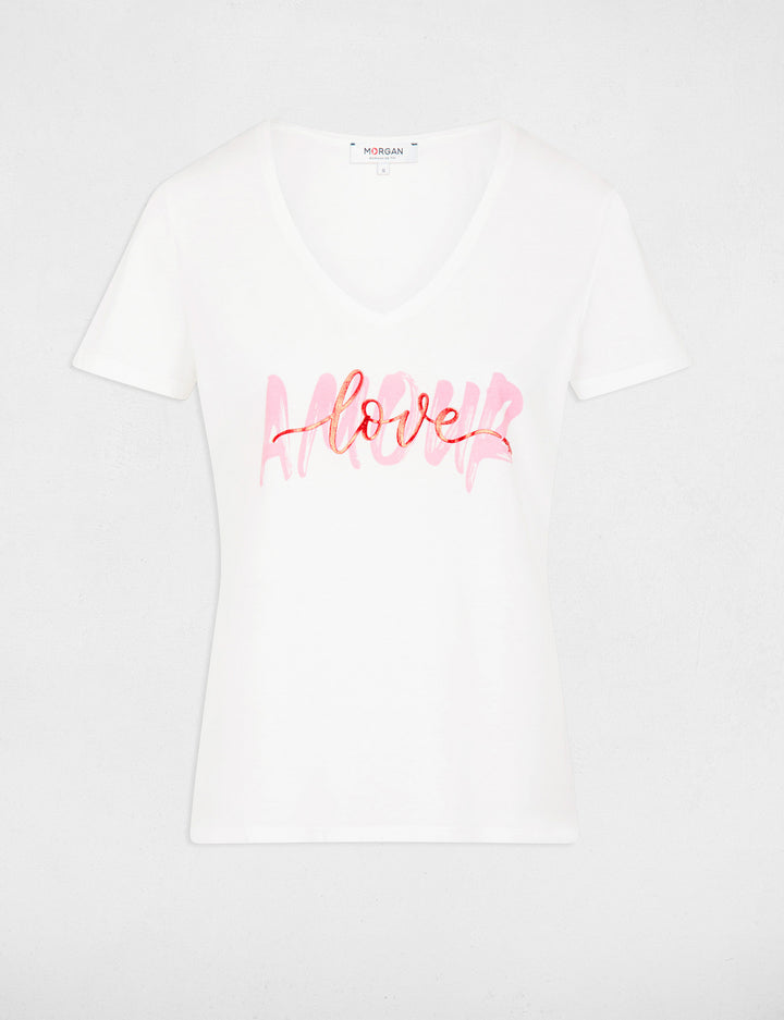 T-shirt à  inscription