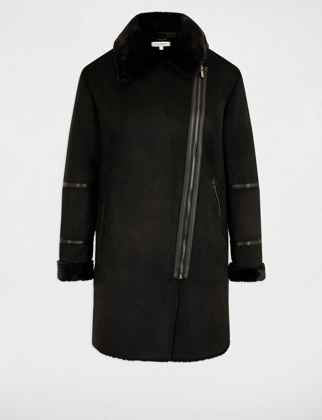 Manteau long suédine