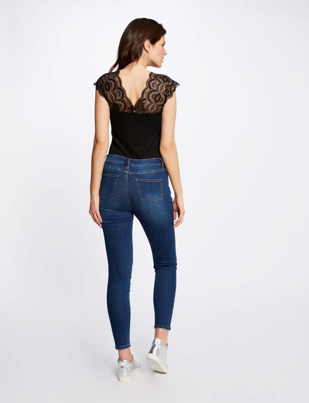 T-shirt manches courtes à  dentelle