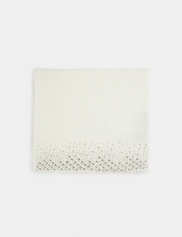 Écharpe tricotée avec strass