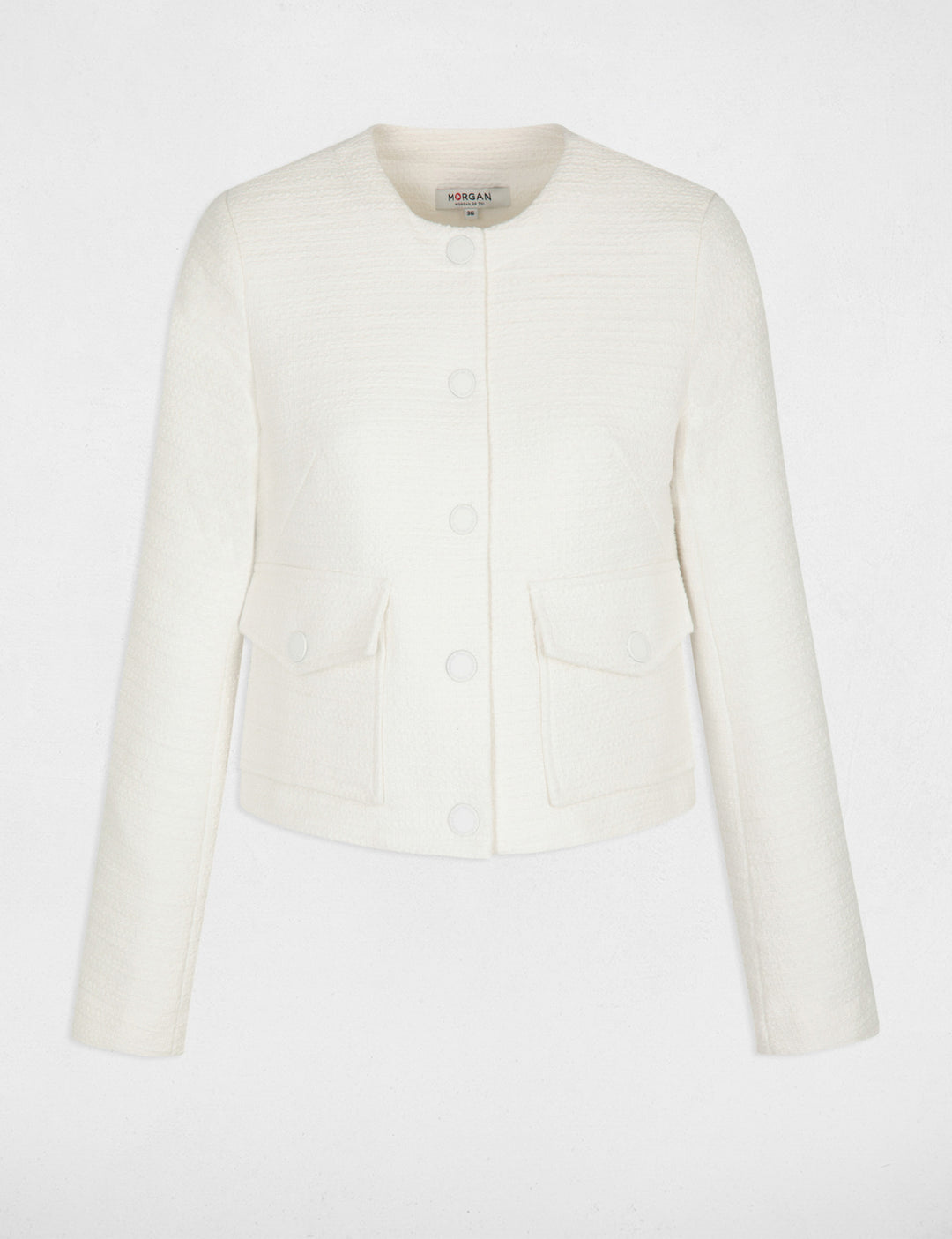 Veste courte boutonnée tweed