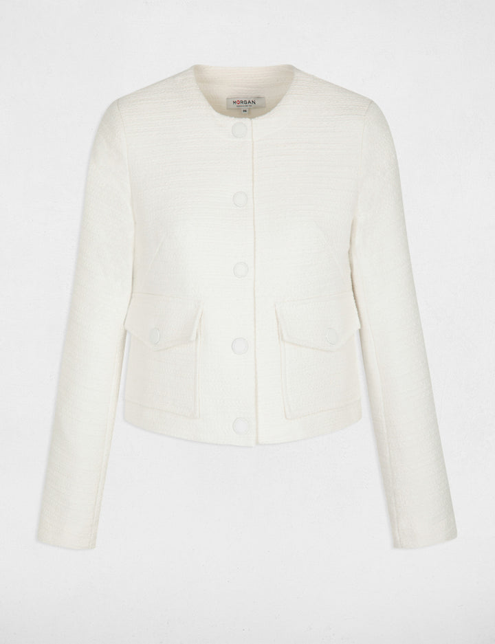 Veste courte boutonnée tweed