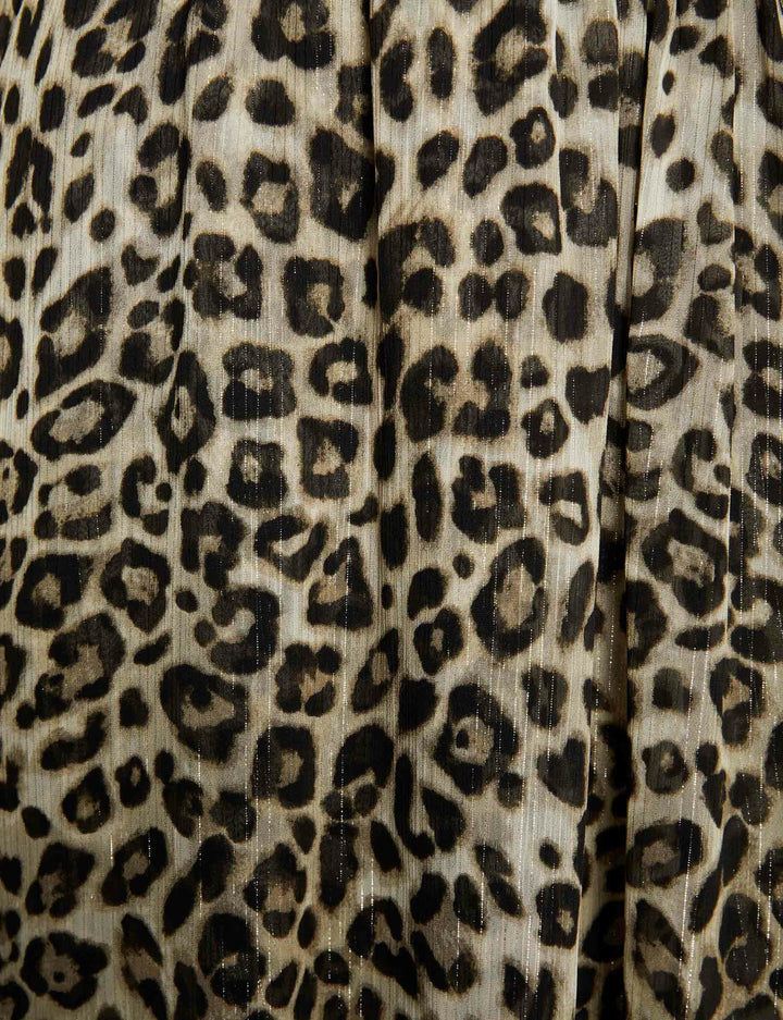 Robe midi portefeuille imprimé léopard