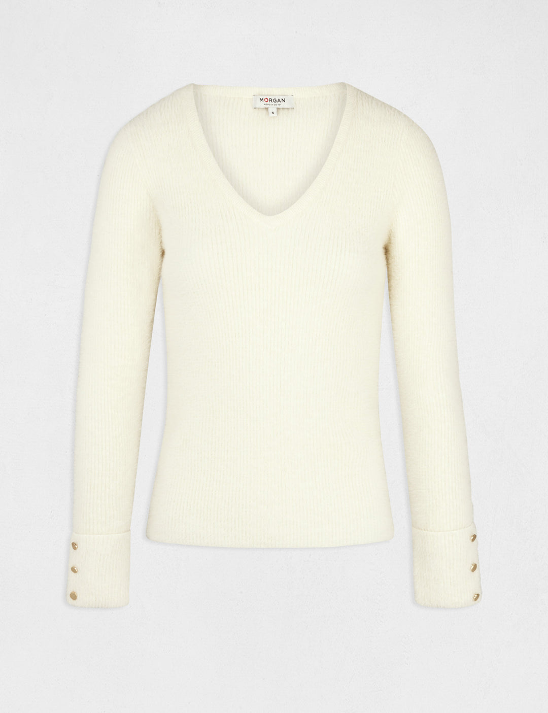 Pull manches longues maille duveteuse