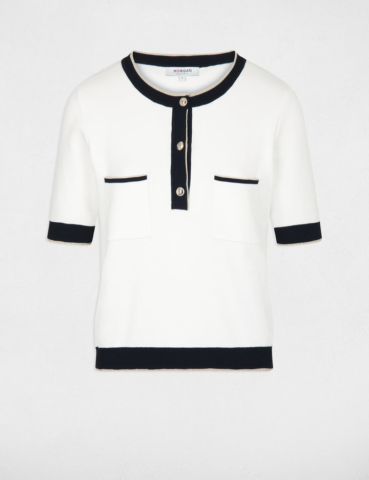 Pull manches courtes 2 poches