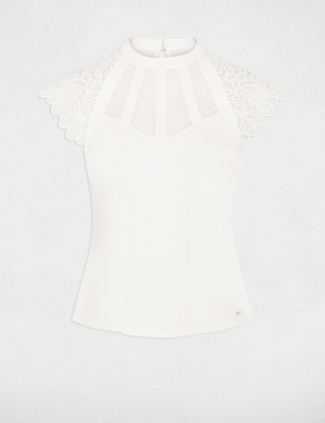 T-shirt manches courtes à  dentelle