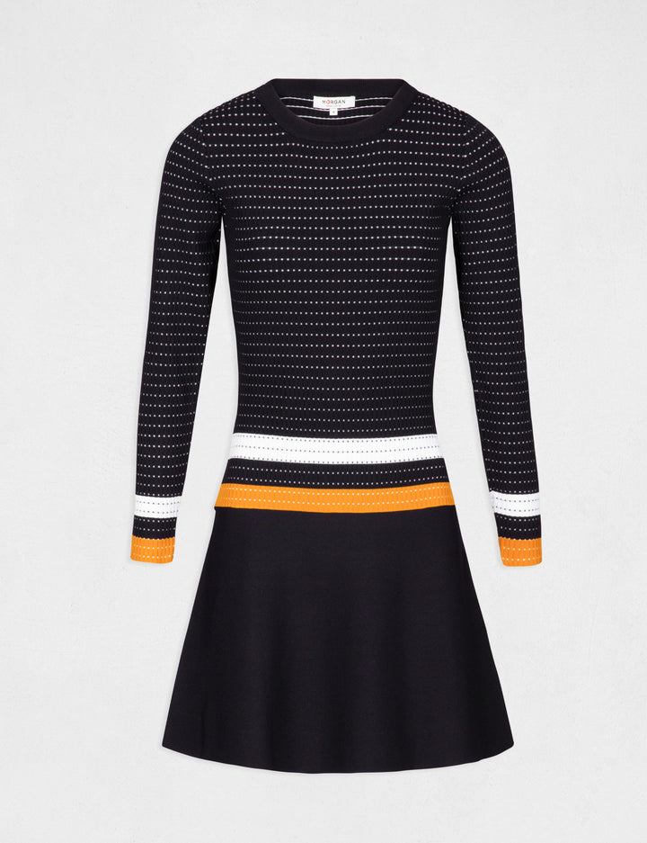 Robe patineuse à  bandes contrastantes