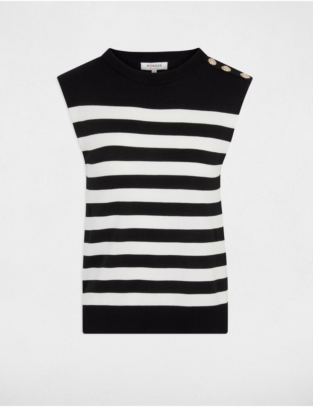 Pull sans manches rayé