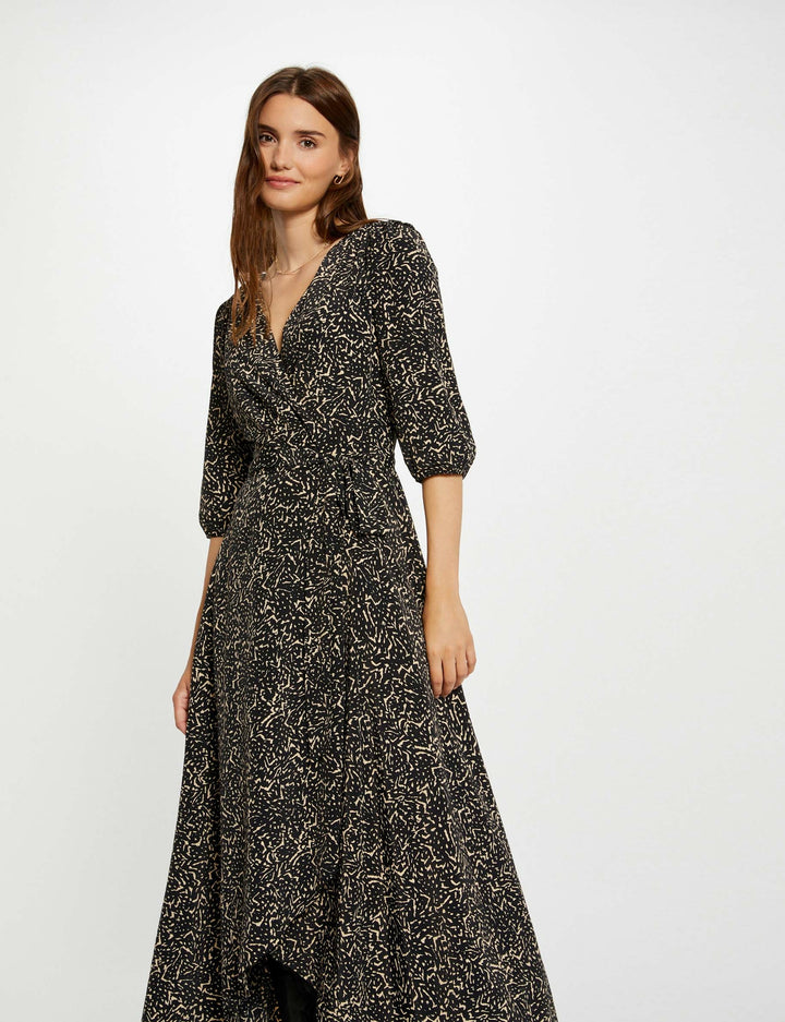 Robe longue portefeuille imprimée