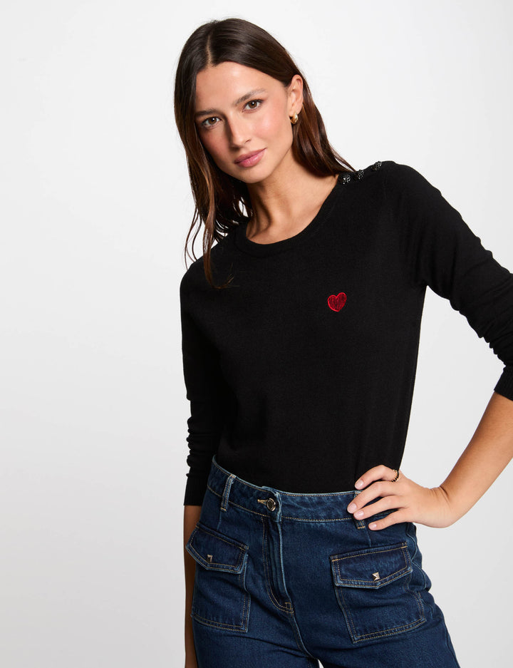 Pull col rond et boutons