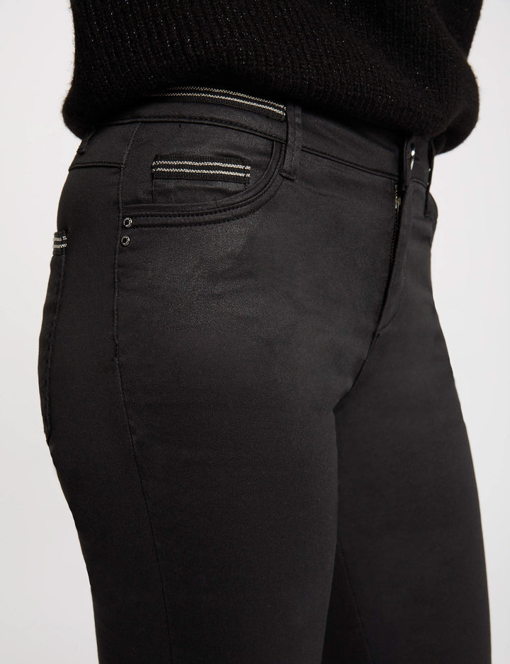 Pantalon slim enduit