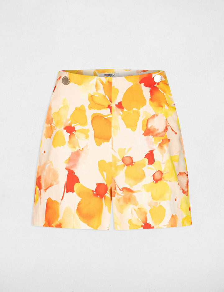 Short satin imprimé floral