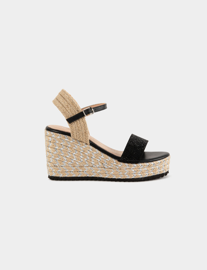 Sandales compensées à  strass