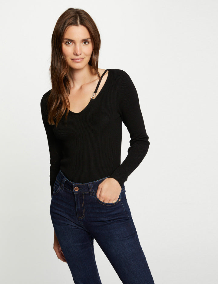 Pull manches longues avec boucles