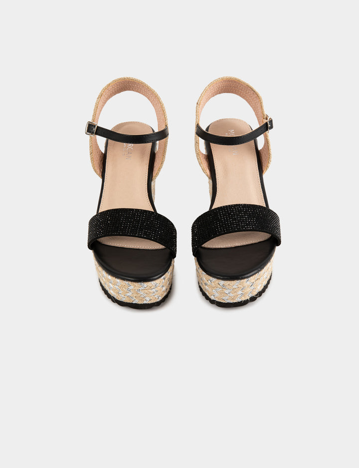 Sandales compensées à  strass