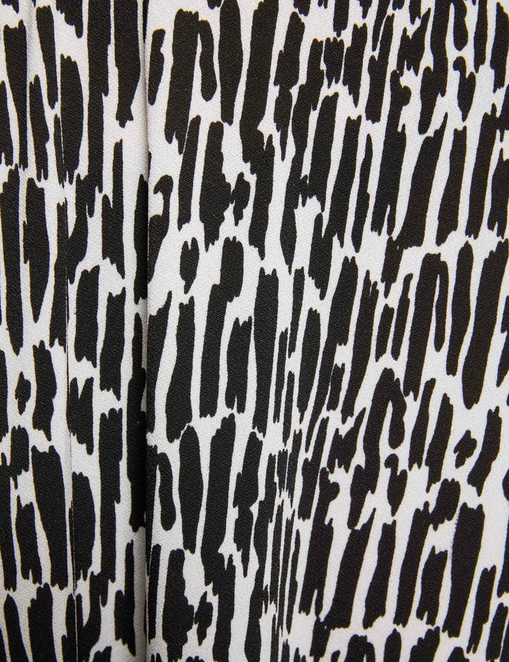 Robe longue évasée imprimé abstrait