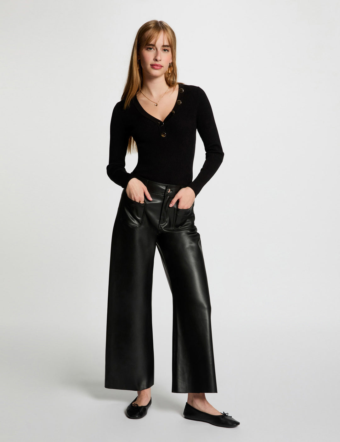 Pull manches longues boutons