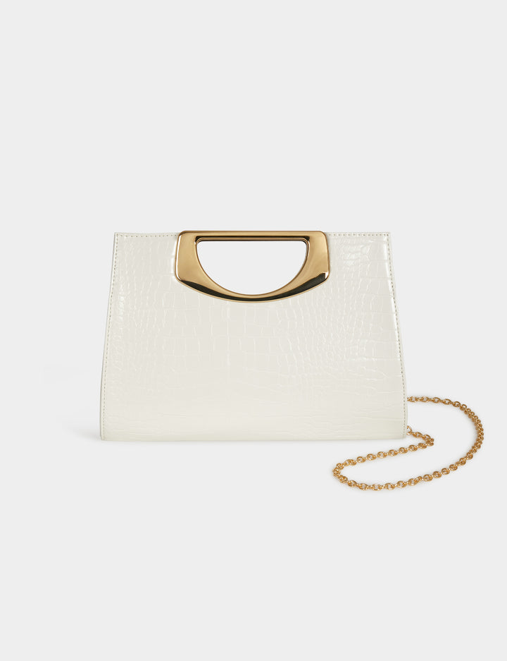 Sac pochette aspect croco