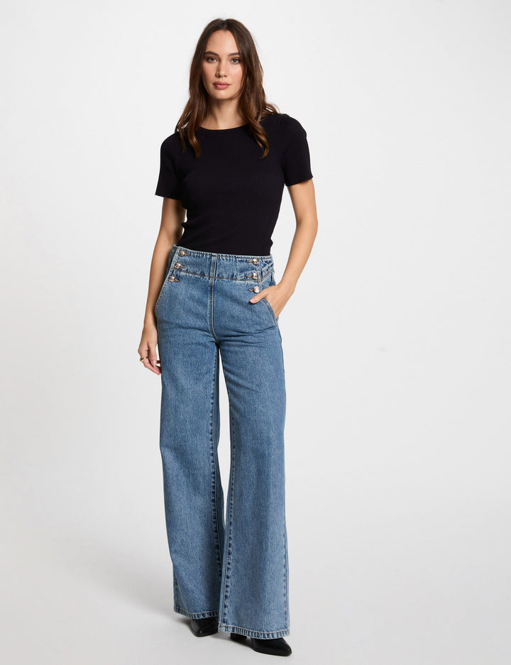 Jeans bootcut taille haute