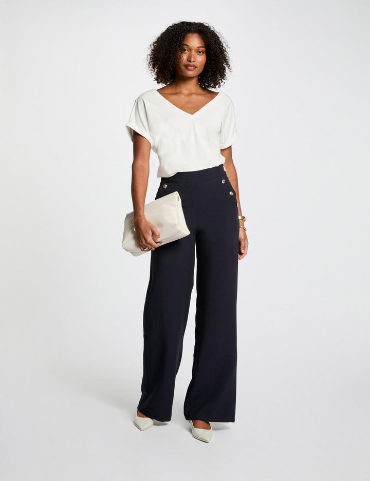 Pantalon large à  boutons