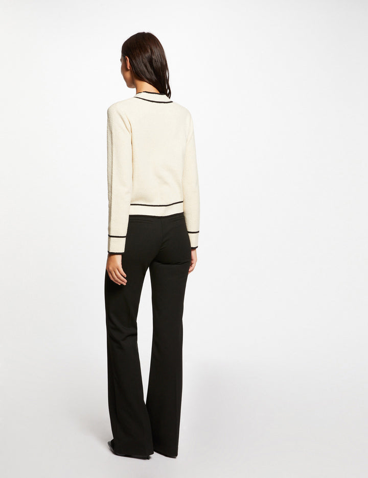 Gilet boutonné à  bandes contrastantes
