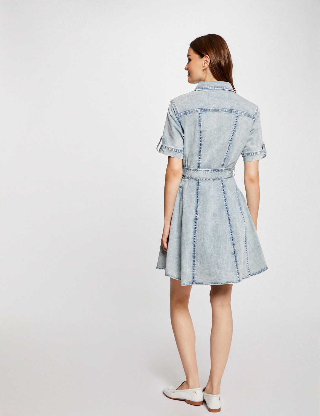 Robe courte patineuse en jean