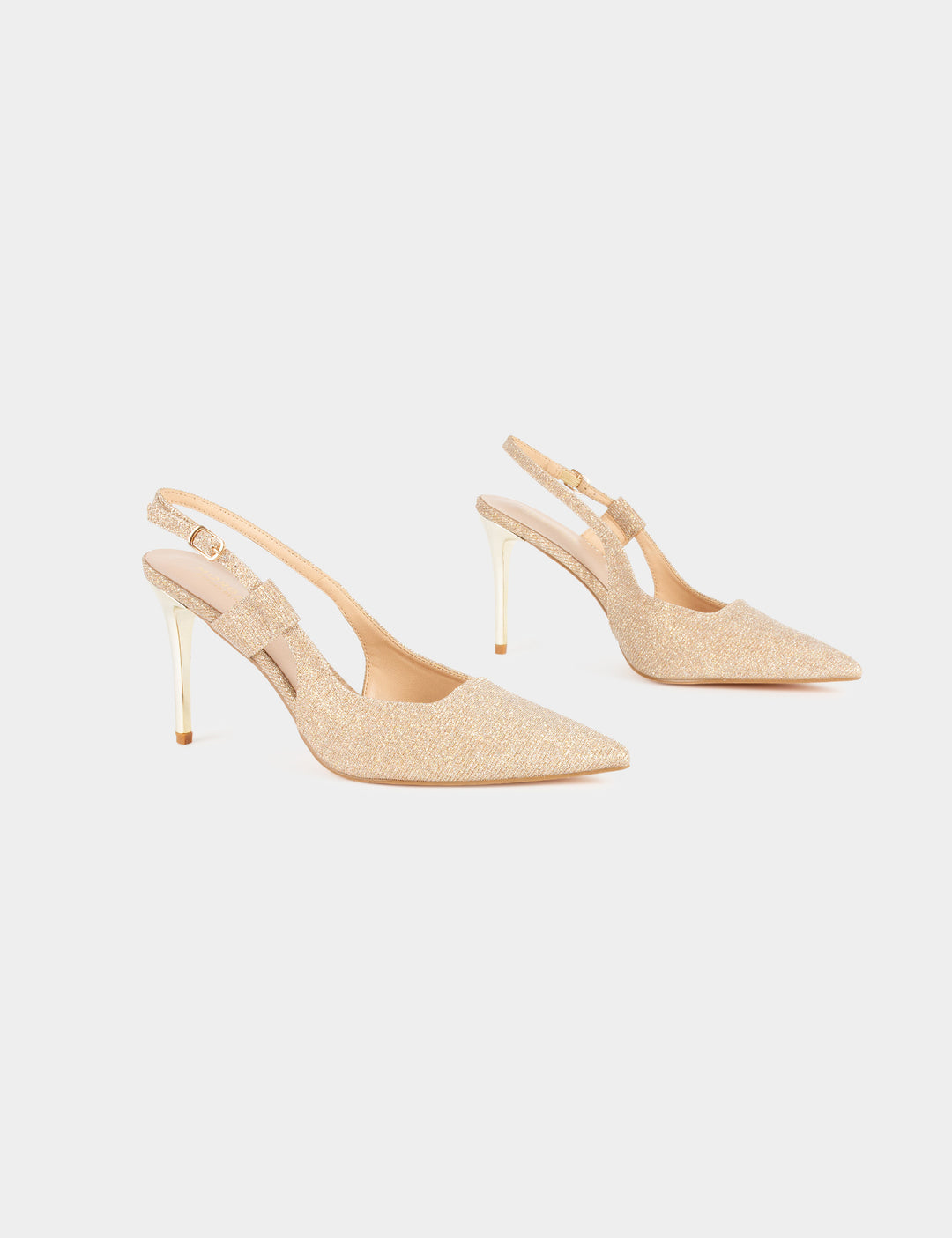 Sandales slingback aspect métallisé
