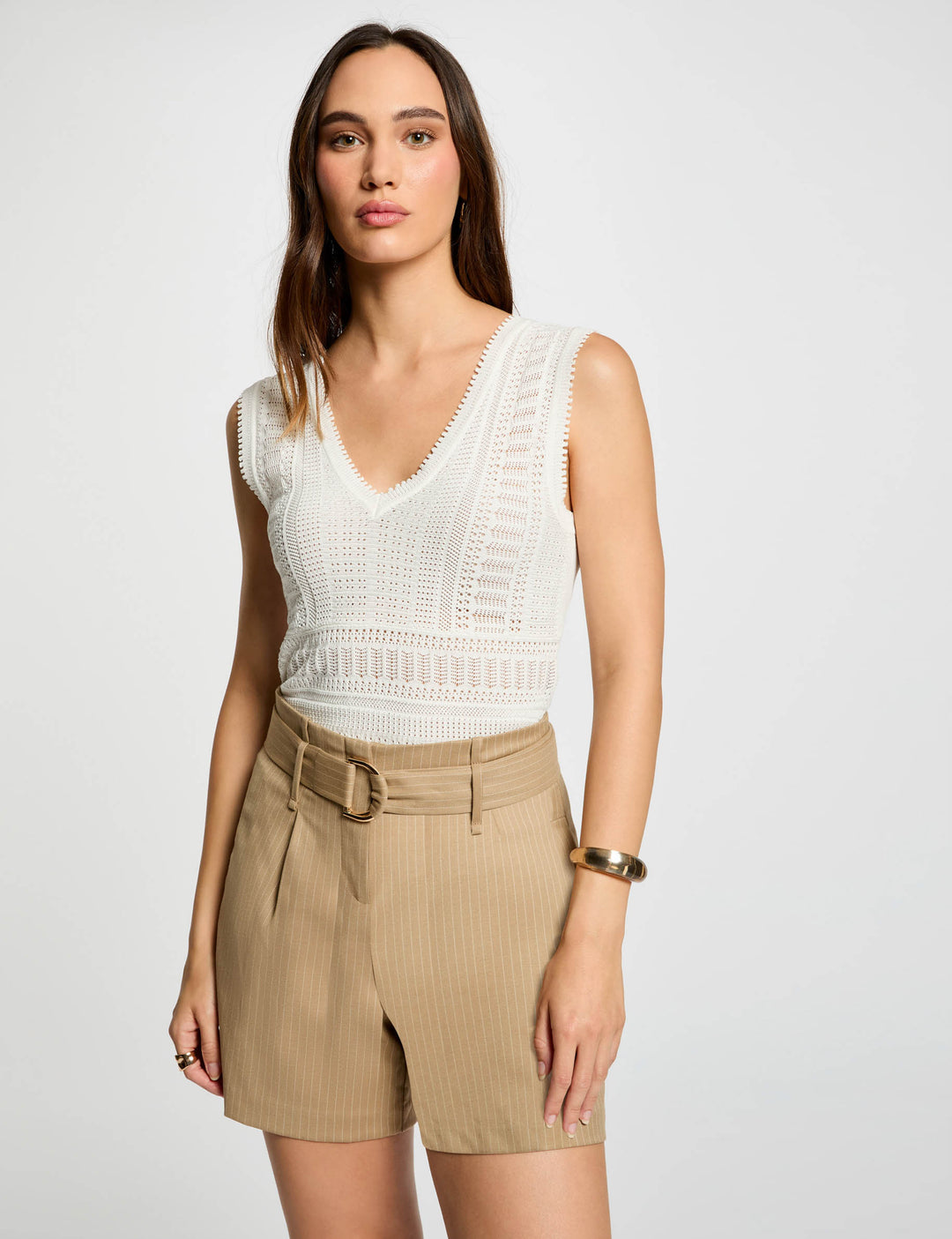 Short ajusté à  rayures