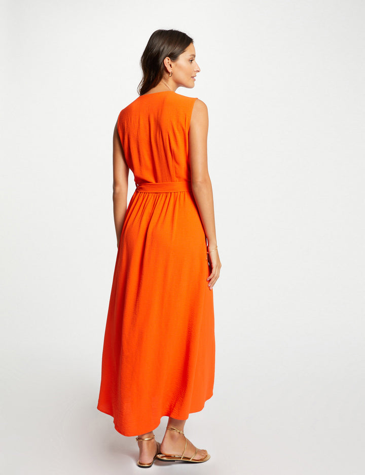 Robe longue portefeuille sans manches