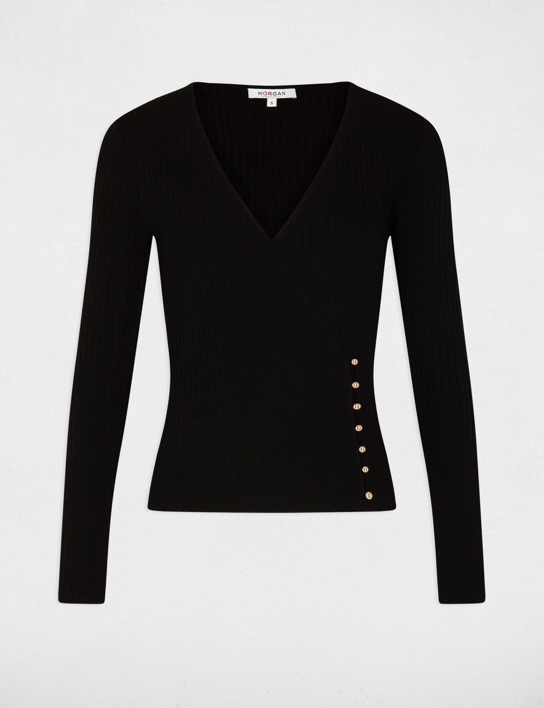 Pull manches longues col cache-coeur