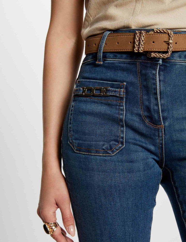 Jeans bootcut à  boucles