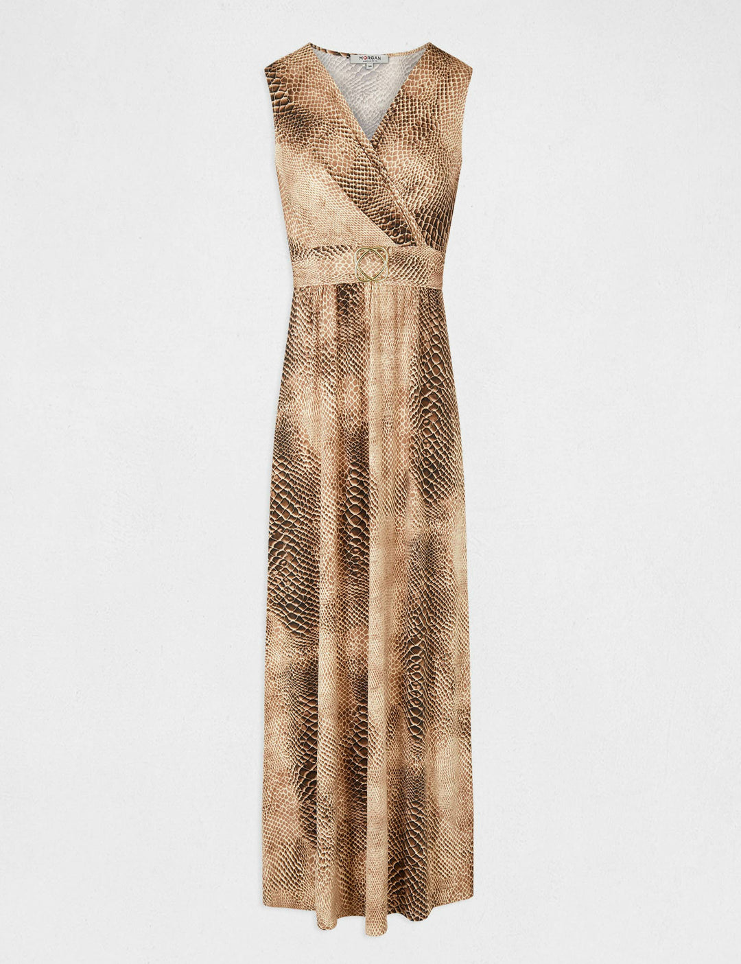 Robe longue droite imprimé animalier