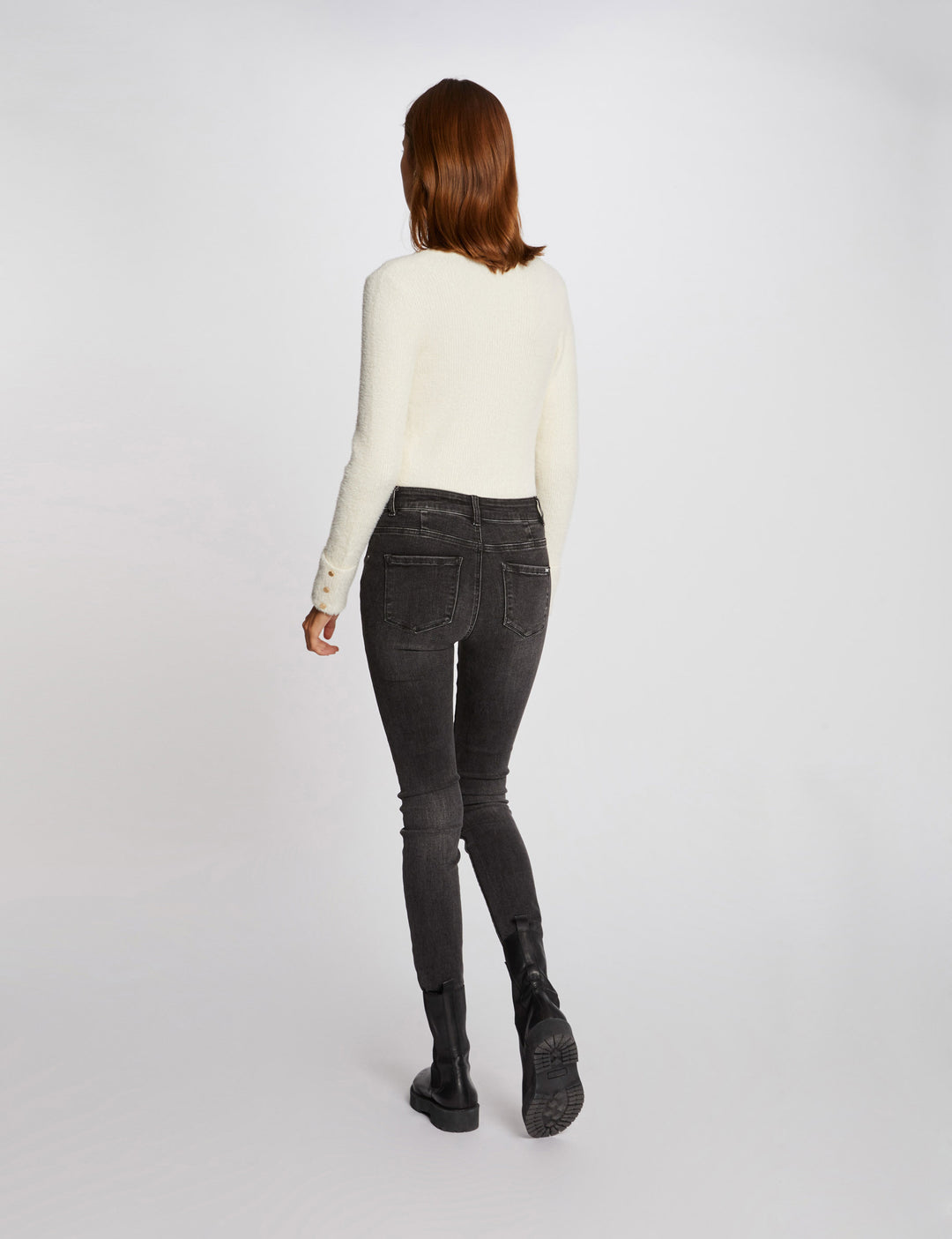 Pull manches longues maille duveteuse