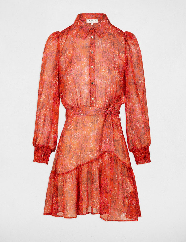 Robe courte droite imprimée