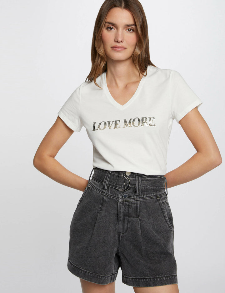 T-shirt inscription et sequins
