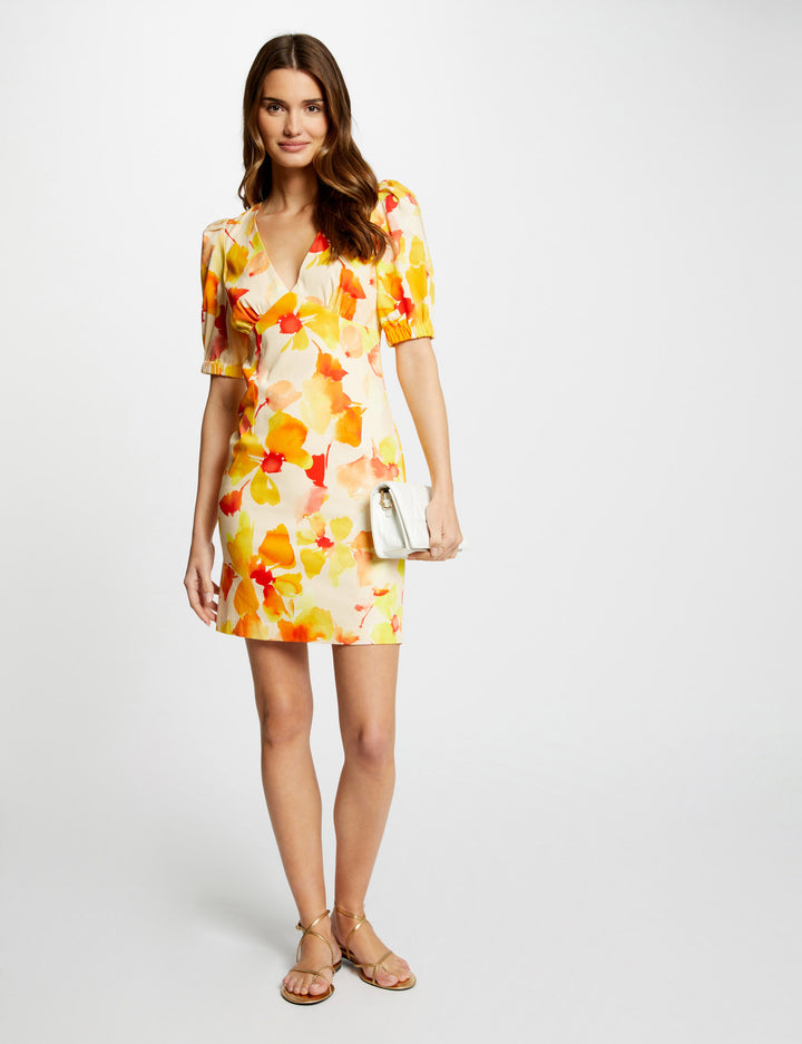 Robe courte droite imprimée