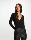 Pull manches longues col cache-coeur