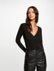 Pull manches longues col cache-coeur