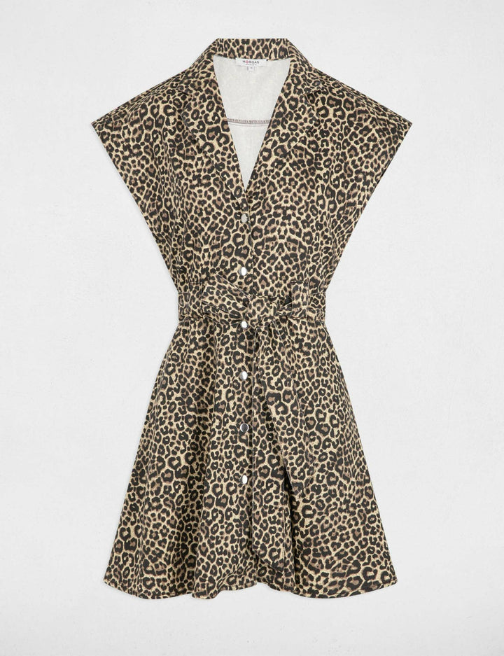 Robe courte patineuse en jean
