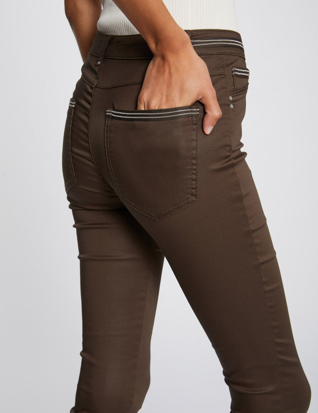 Pantalon slim enduit