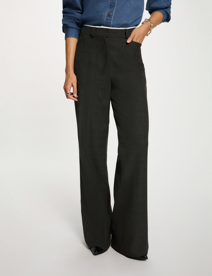 Pantalon large taille haute