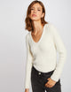 Pull manches longues maille duveteuse