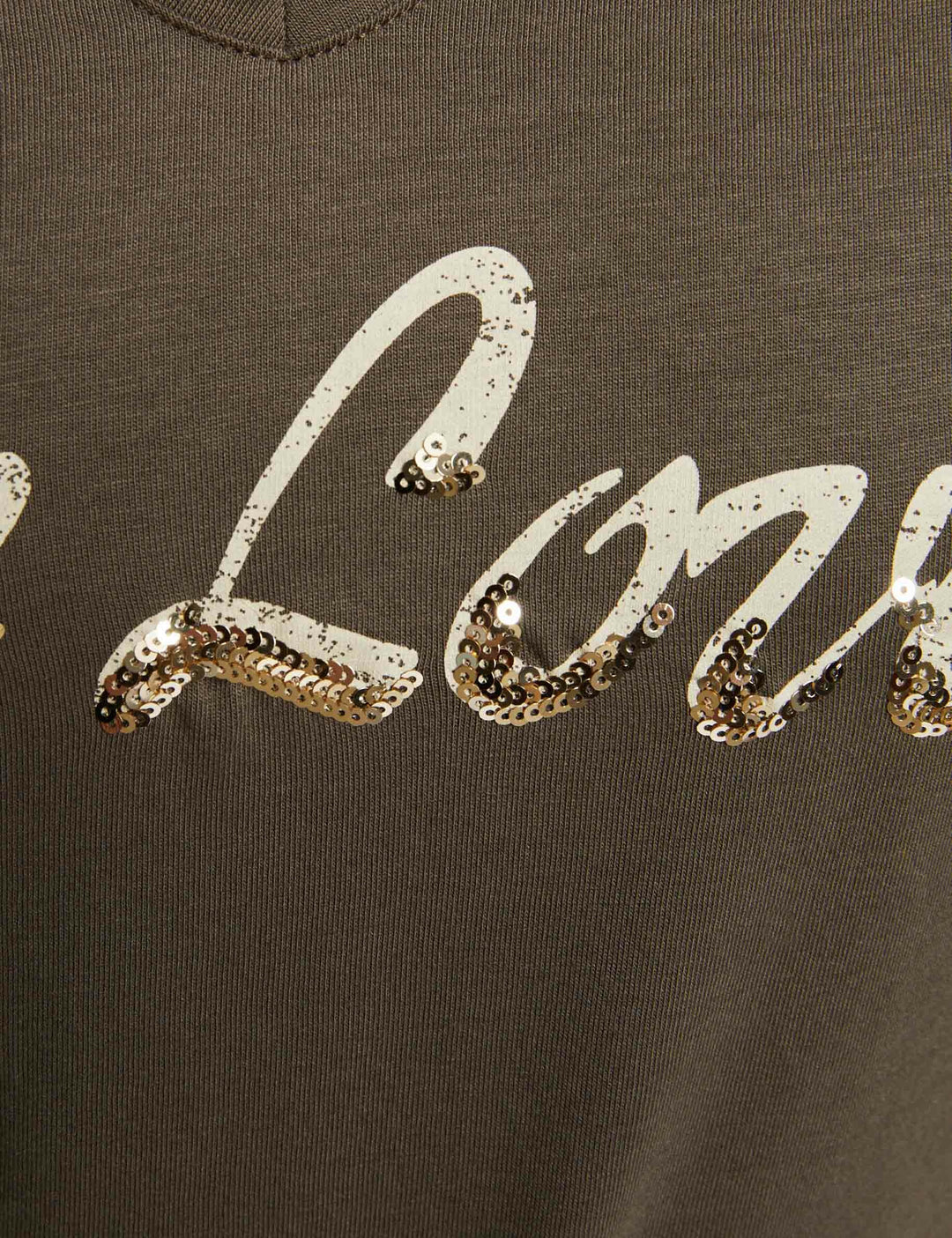 T-shirt inscription et sequins