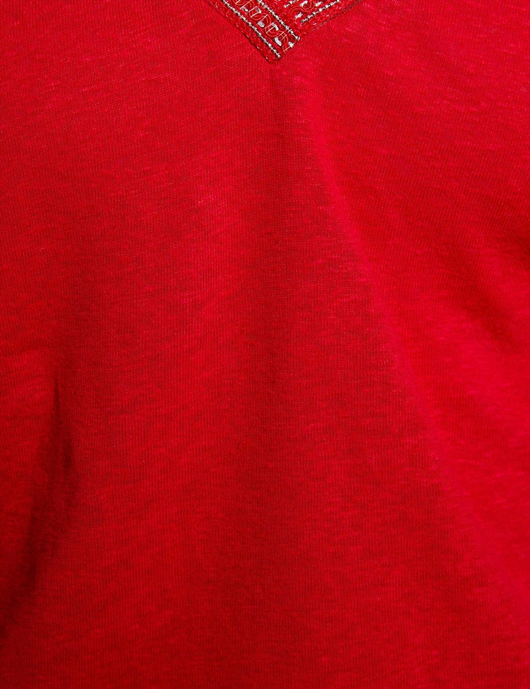 T-shirt col v perlé
