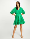 Robe courte trapèze brodée