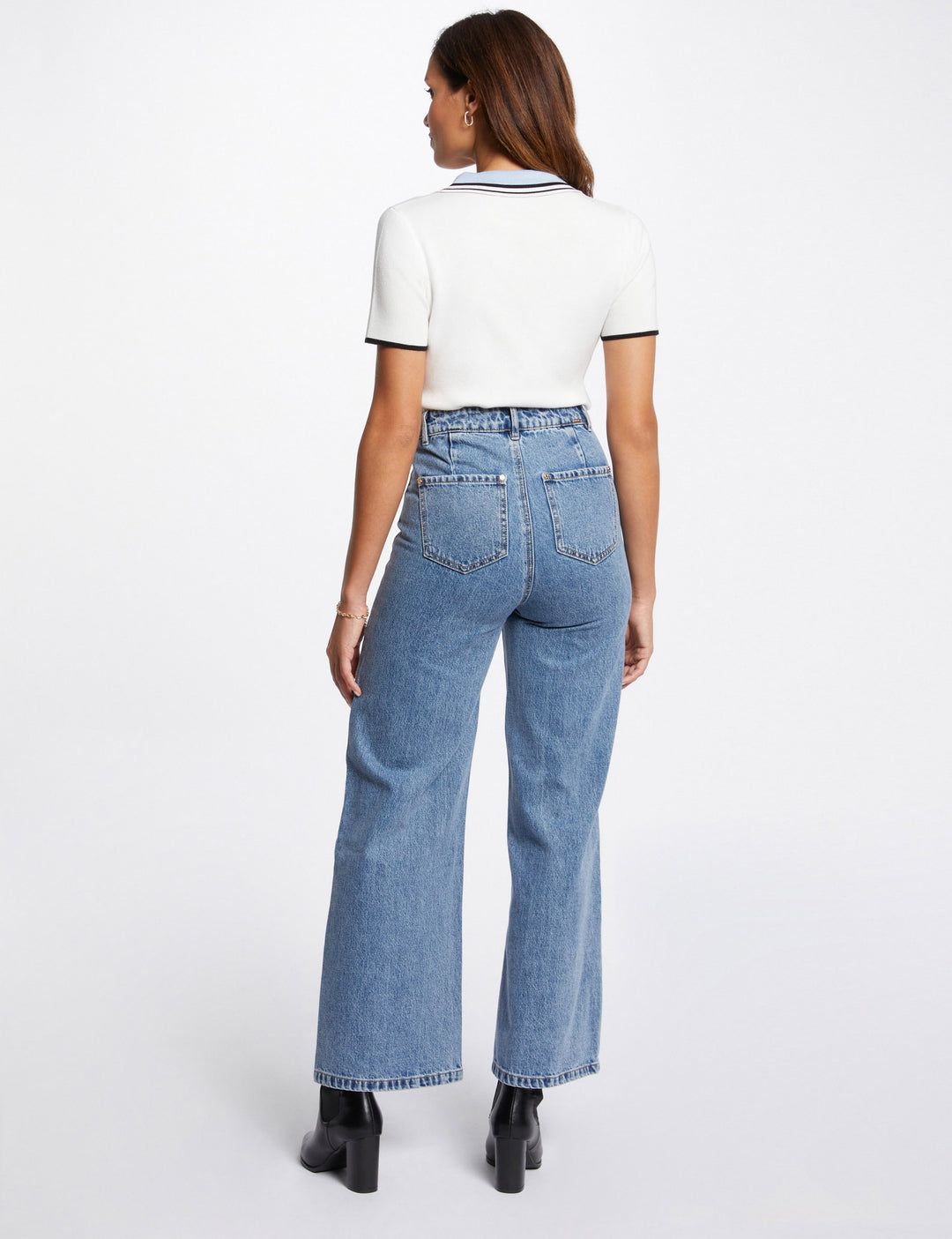 Pull col polo manches courtes